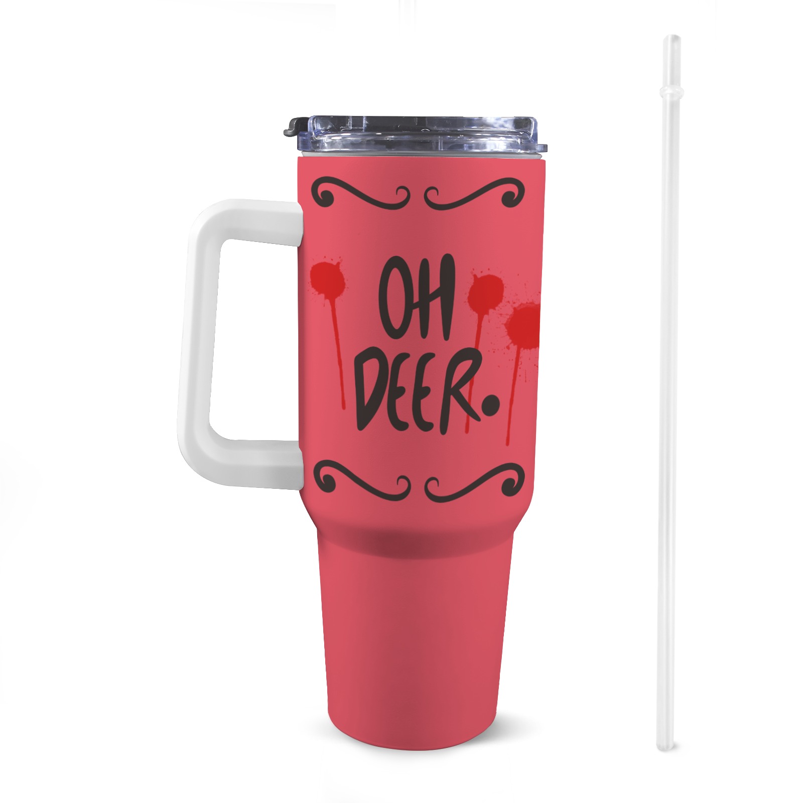 Oh Deer 40oz Tumbler 40oz Tumbler with White Handle