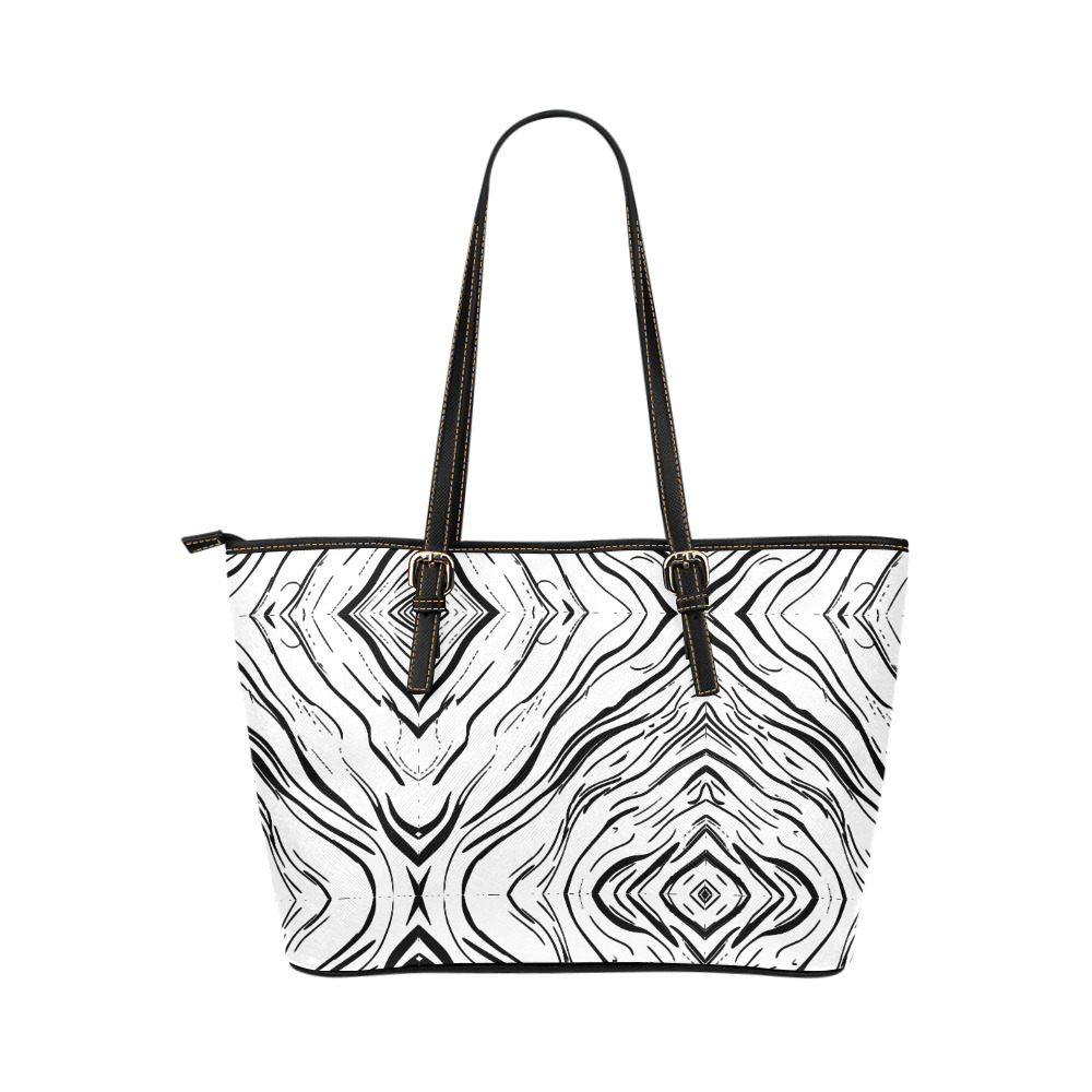 abstract-pattern Leather Tote Bag/Large (Model 1651)