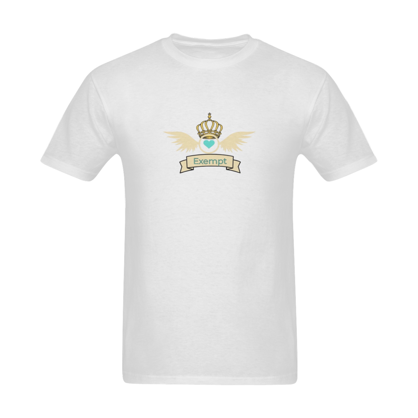 'Exe.mpt' - heart space logo  - White Tee for men Sunny Men's T- shirt (Model T06)