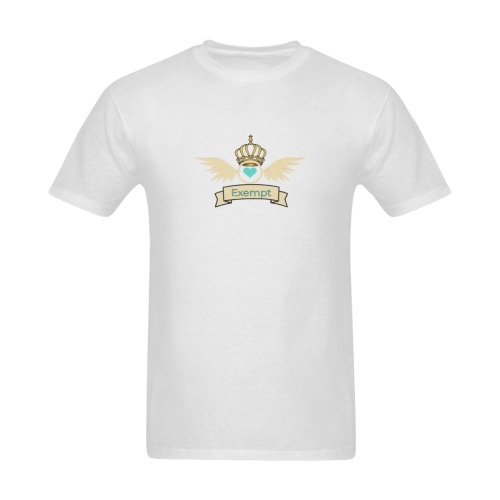 'Exe.mpt' - heart space logo  - White Tee for men Sunny Men's T- shirt (Model T06)