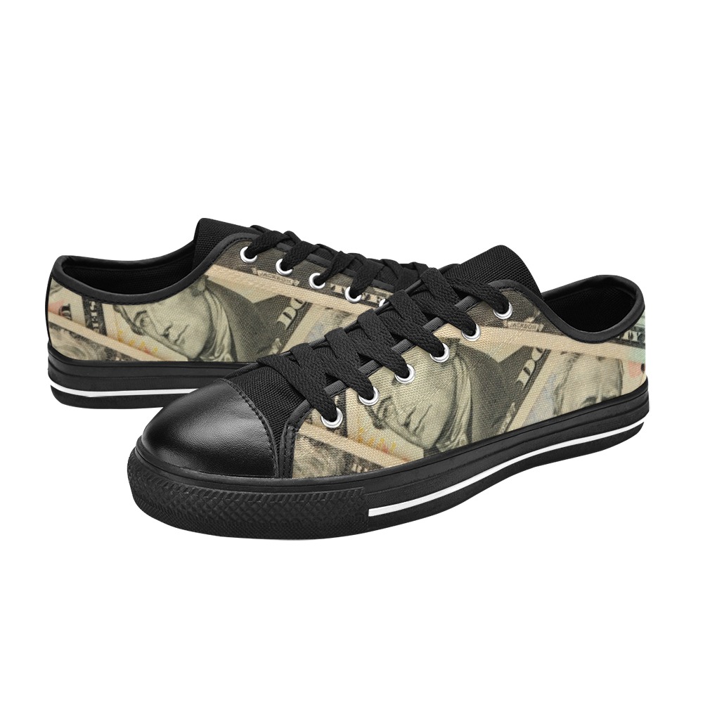US PAPER CURRENCY Women's Classic Canvas Shoes (Model 018)