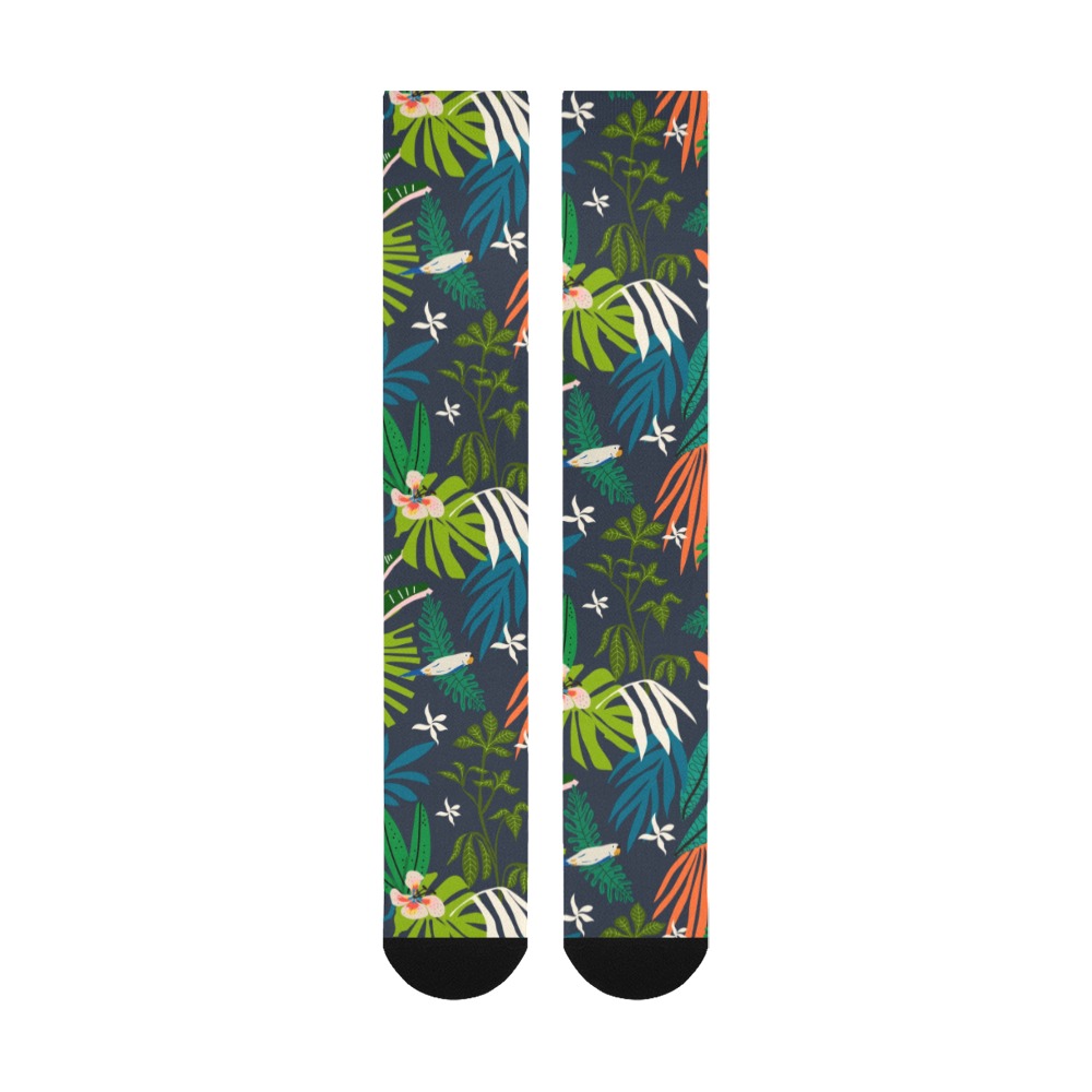 Birds in the jungle modern Over-The-Calf Socks