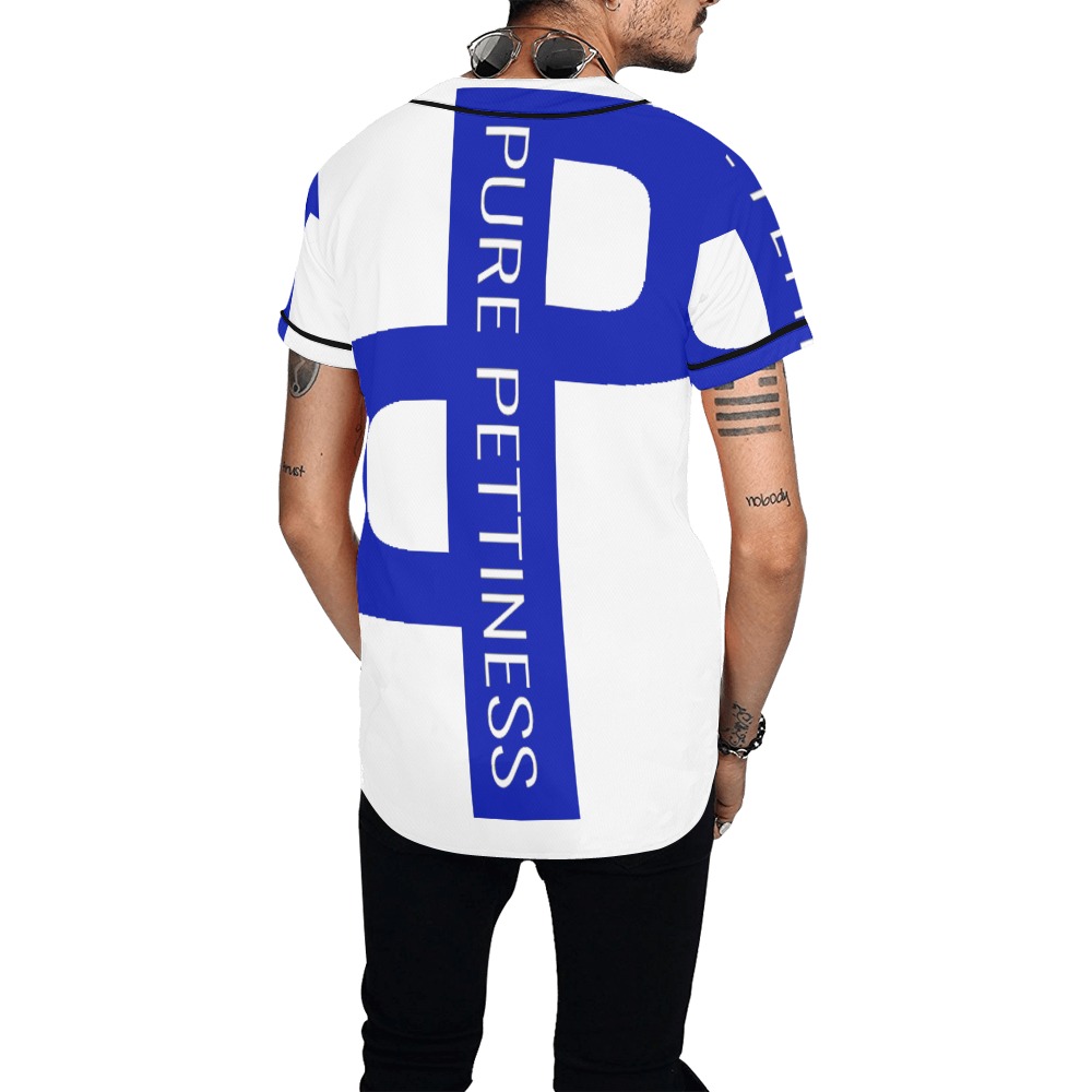 Pure Pettiness blue All Over Print Baseball Jersey for Men (Model T50)