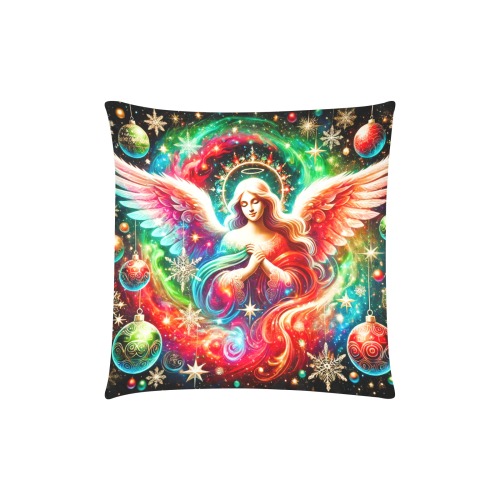 Christmas angel Custom Zippered Pillow Cases 18"x18" (Two Sides)