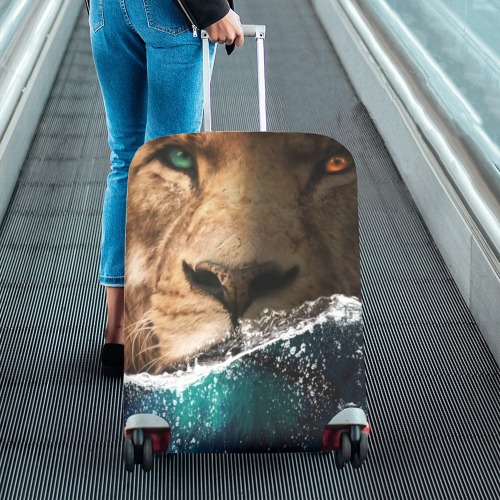 Lion behind the Ocean Luggage Cover/Large 26"-28"