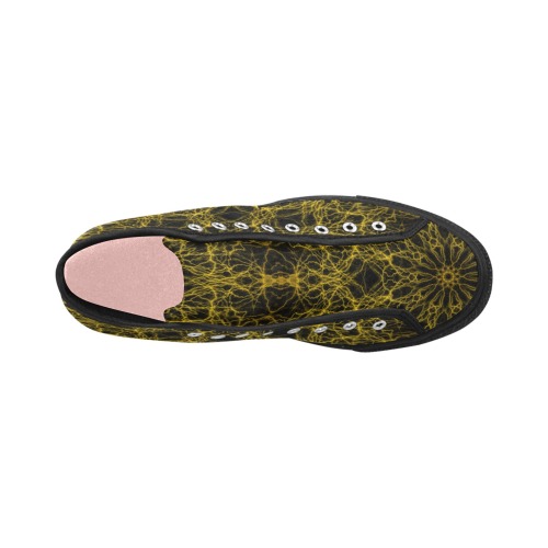 Ô Golden Web 2 on Black Vancouver H Women's Canvas Shoes (1013-1)
