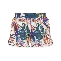 Abstract palms leaf colorful paint-6 Women's Sports Shorts (Model L61)
