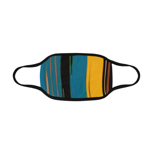 Black Turquoise And Orange Go! Abstract Art Mouth Mask