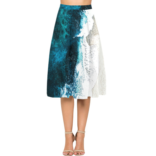 Ocean And Beach Mnemosyne Women's Crepe Skirt (Model D16)