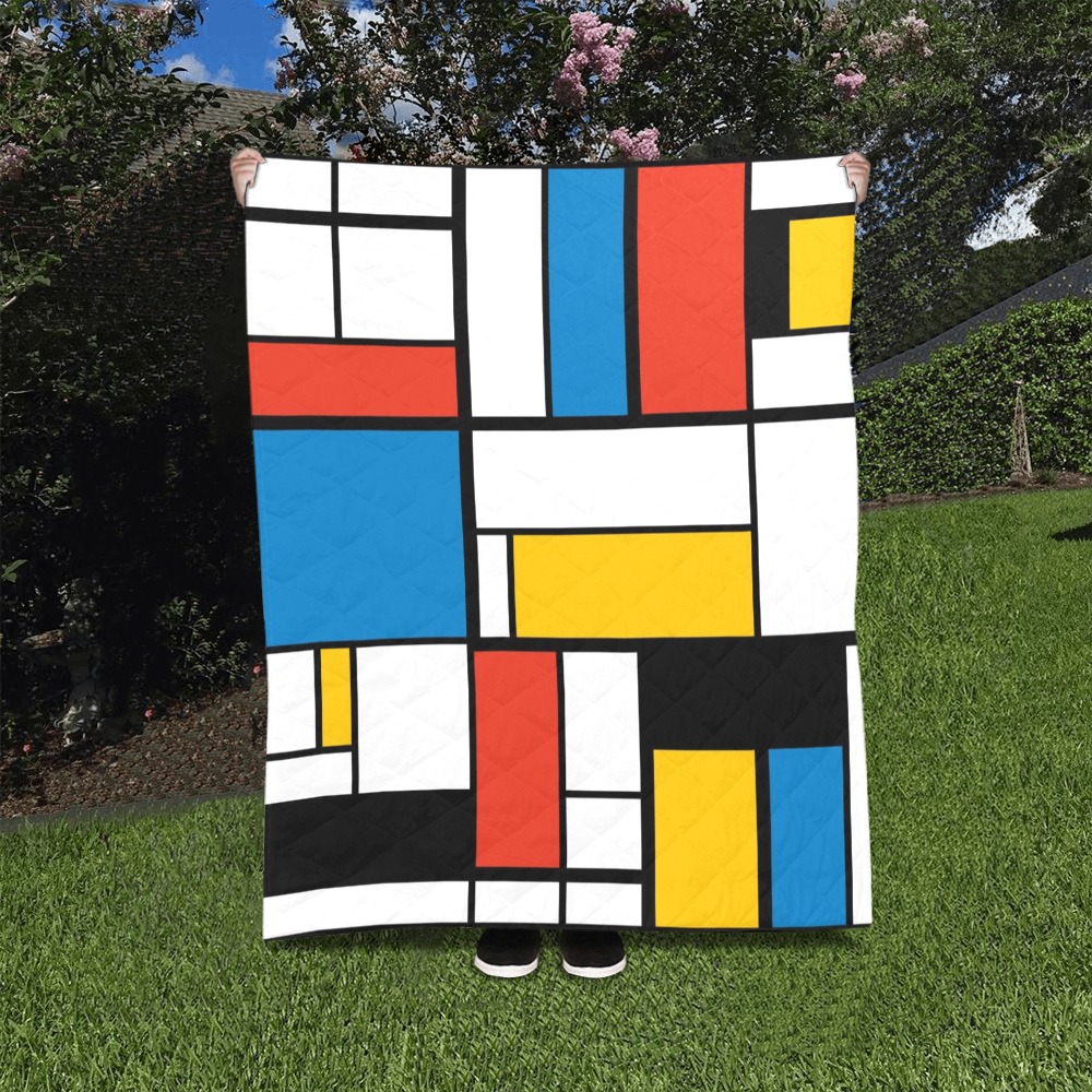 Mondrian De Stijl Modern Quilt 40"x50"