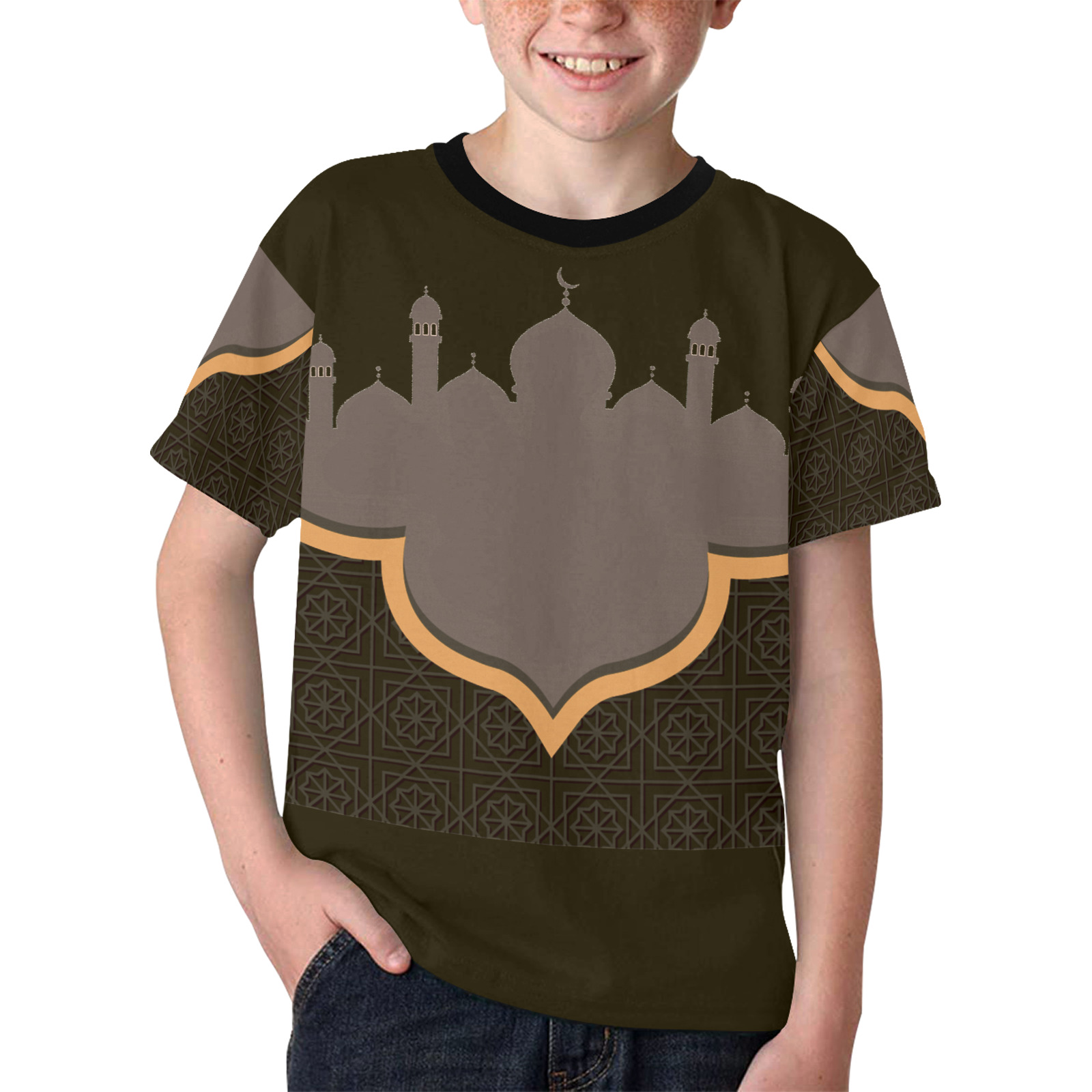 Eid Mubarak عيد مبارك‎ Kids' All Over Print T-shirt (Model T65)