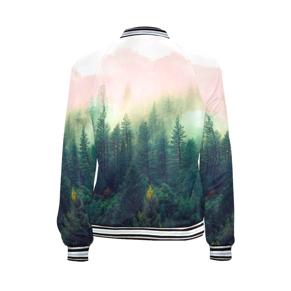 Mountain_landscape_painting All Over Print Bomber Jacket for Women (Model H21)