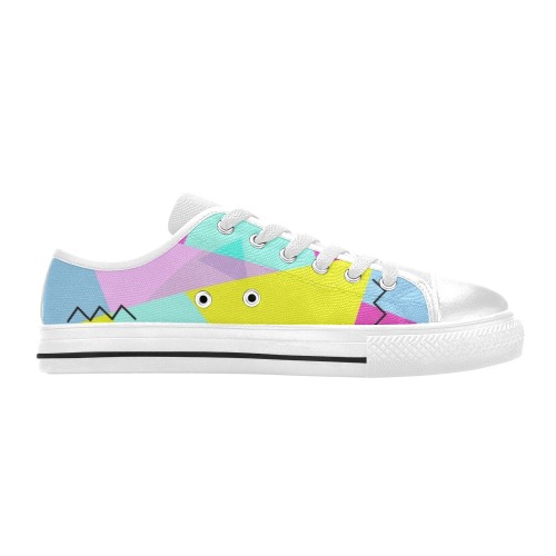 abstract style Low Top Canvas Shoes for Kid (Model 018)