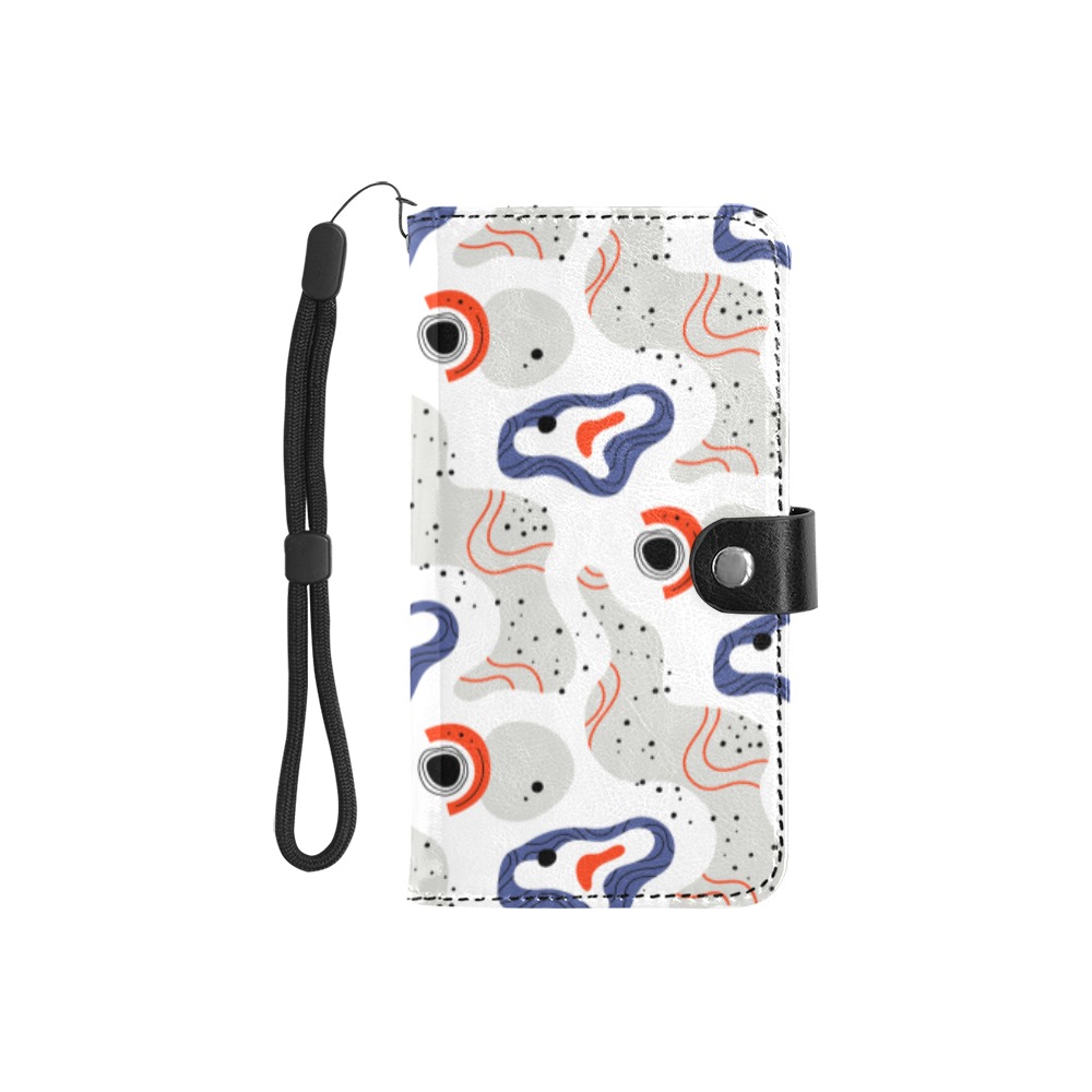 Elegant Abstract Mid Century Pattern Flip Leather Purse for Mobile Phone/Small (Model 1704)