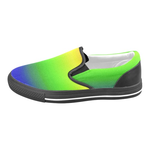 rainbow side 1 Men's Unusual Slip-on Canvas Shoes (Model 019)