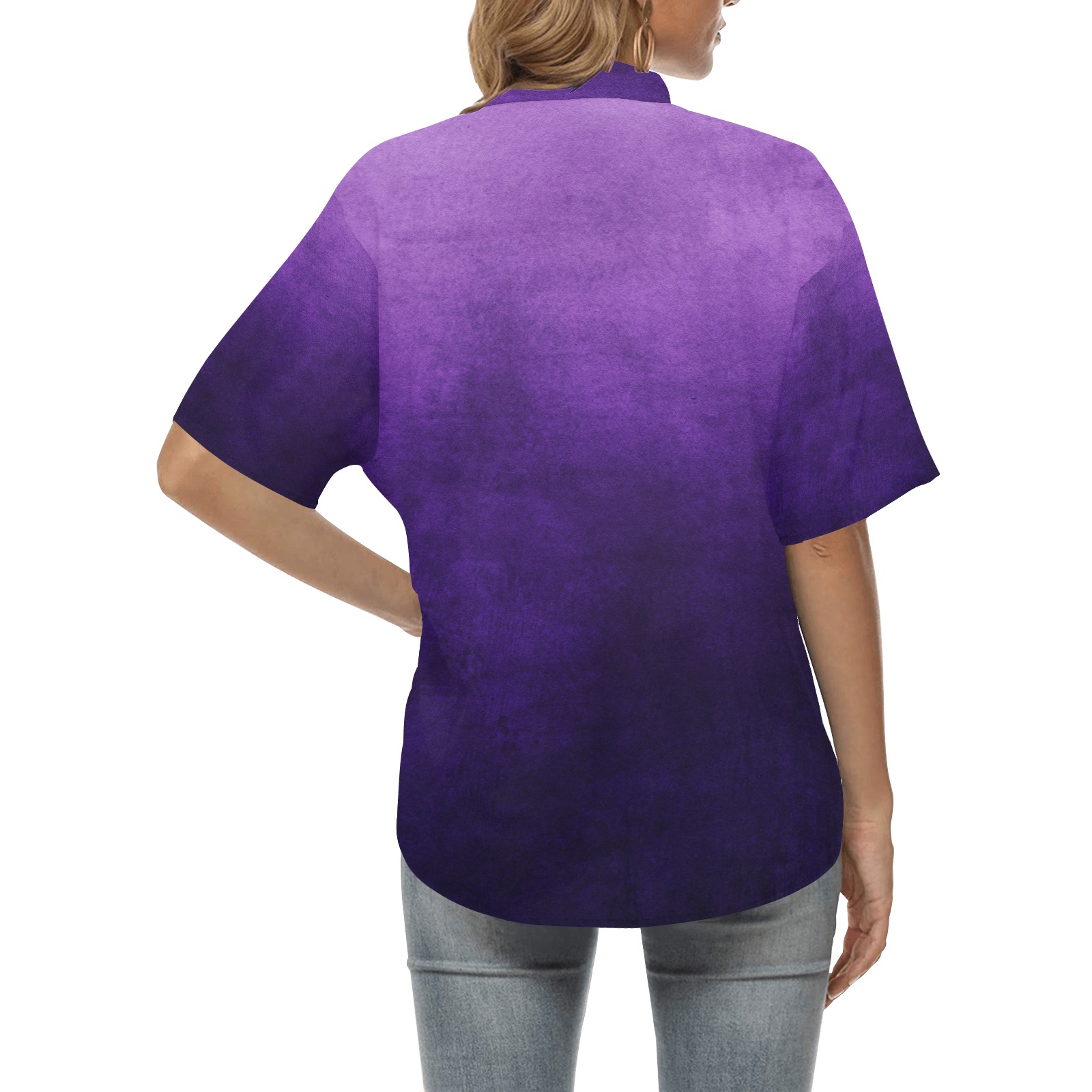 Gorgeous Purple Gradient All Over Print Hawaiian Shirt for Women (Model T58)