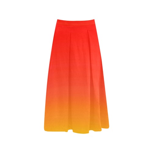 rainbow red Mnemosyne Women's Crepe Skirt (Model D16)