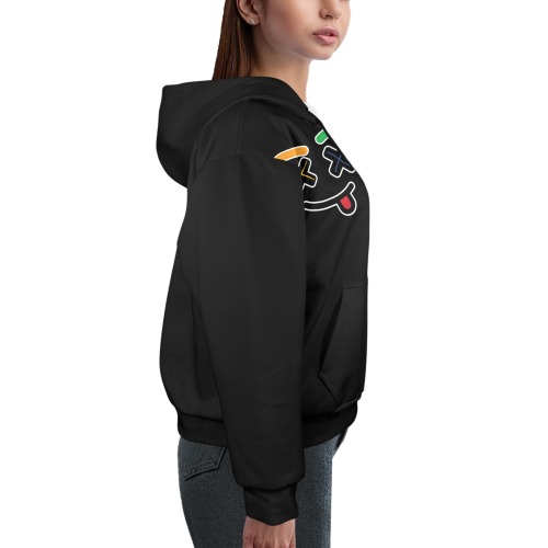 XXsmiles Black Hoodie Women's All Over Print Hoodie (Model H61)