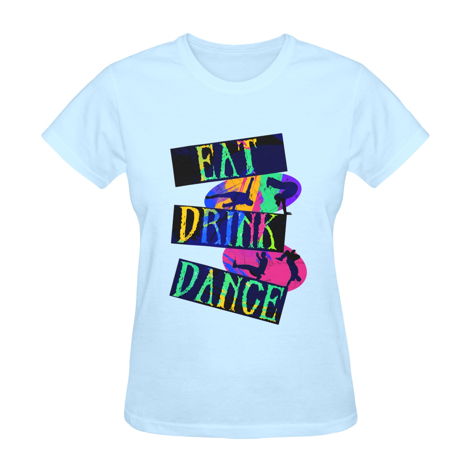 Eat Drink Dance Breakdance Blue Sunny Women's T-shirt (Model T05)
