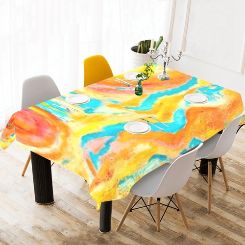 Soleado Collection Cotton Linen Tablecloth 60"x120"