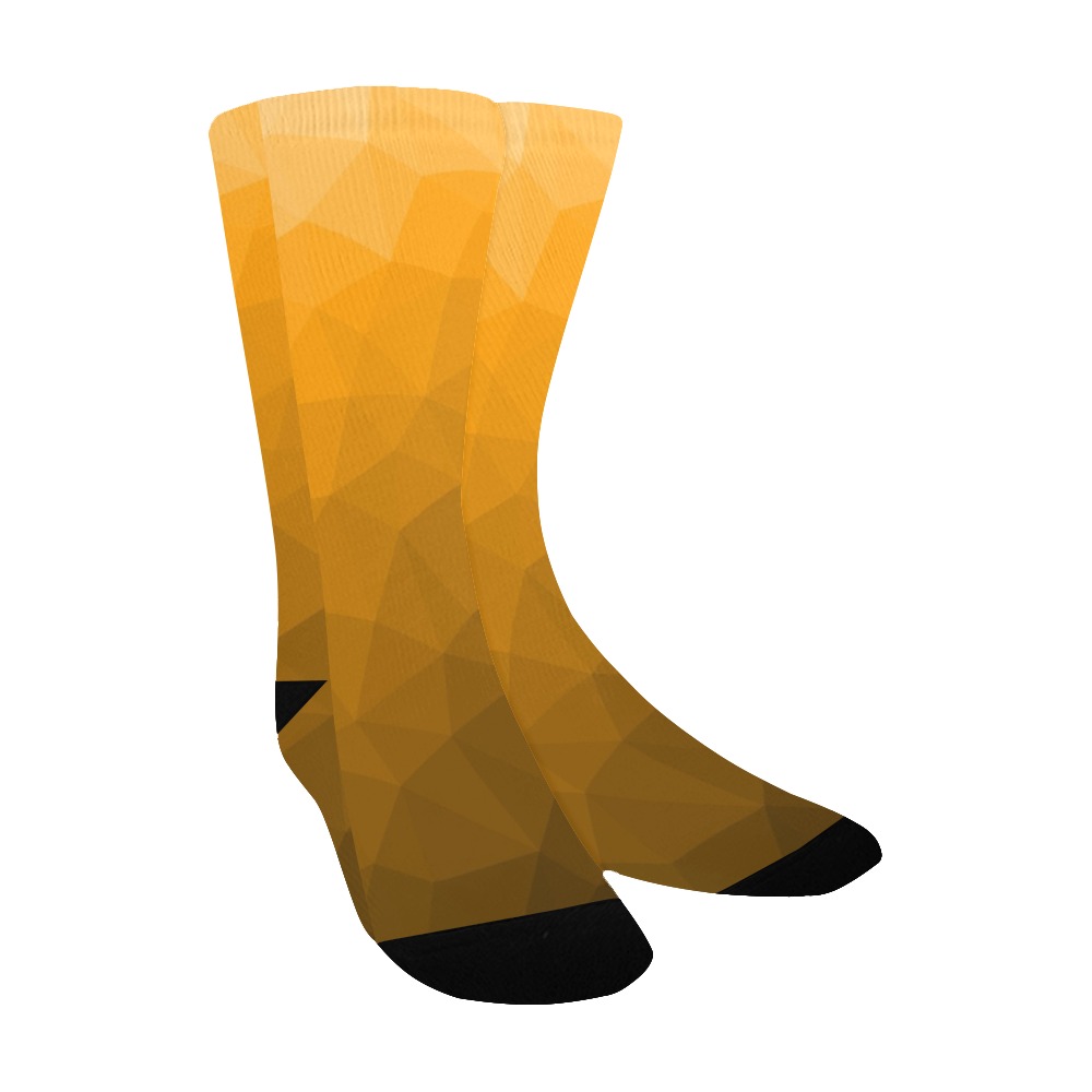 Orange gradient geometric mesh pattern Kids' Custom Socks