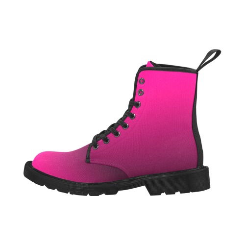 Pink-and-Purple-gradiant-pattern Martin Boots for Women (Black) (Model 1203H)