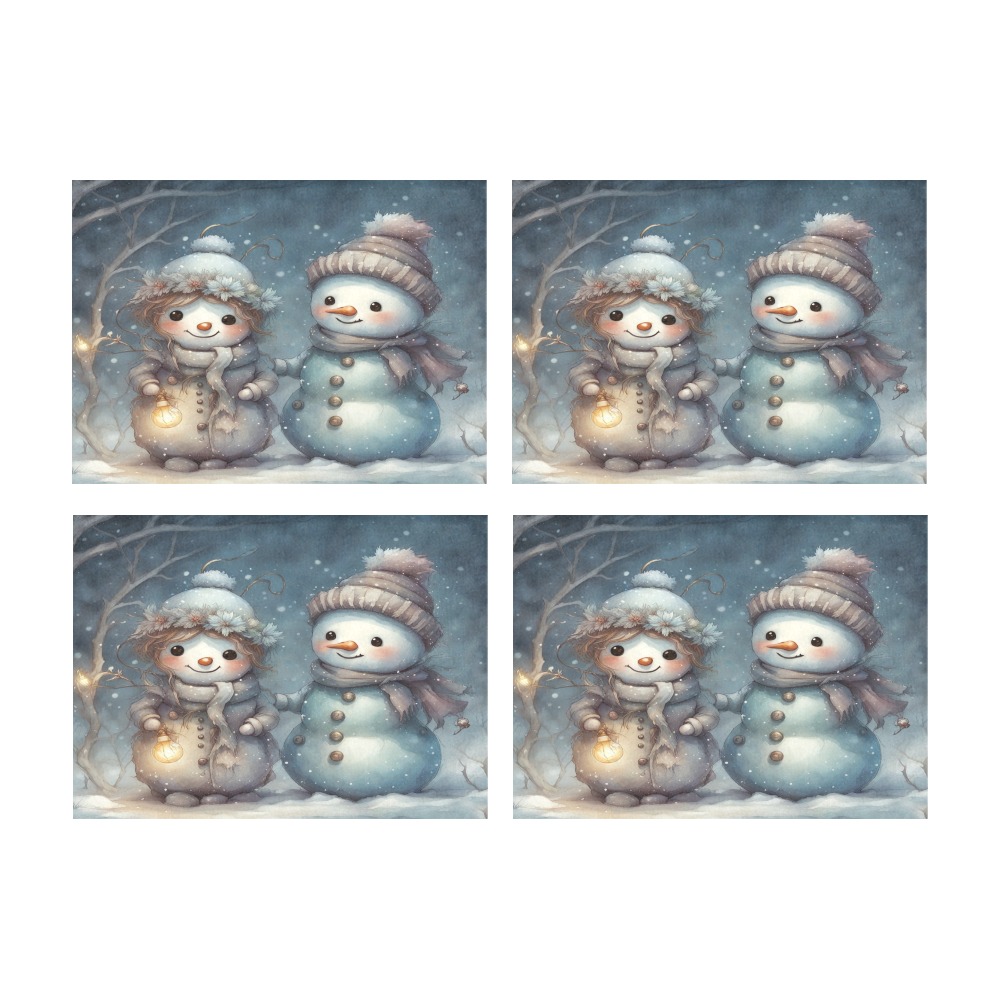 Snowman Couple Placemat 14’’ x 19’’ (Set of 4)