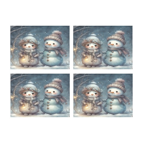 Snowman Couple Placemat 14’’ x 19’’ (Set of 4)