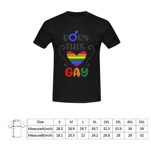 Born This Gay (Black) Men's T-Shirt in USA Size (Front Printing Only)
