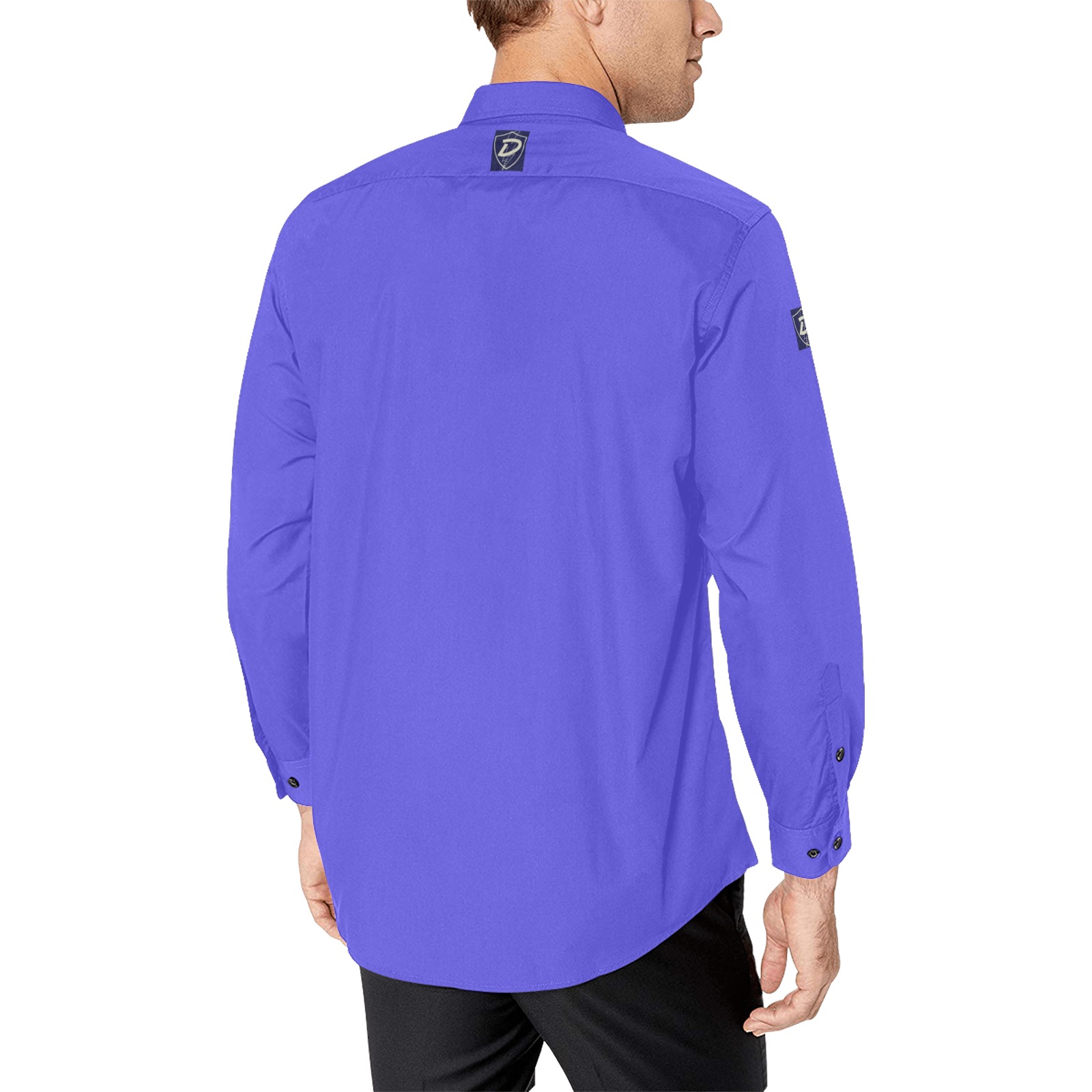 DIONIO Clothing - Men's Plain Dress Shirt (Blue) Men's All Over Print Casual Dress Shirt (Model T61)