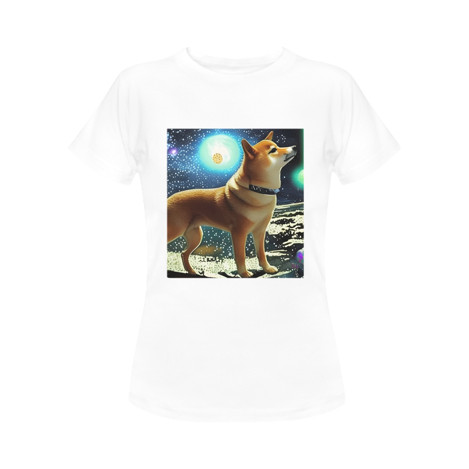 Shiba Inu in Space Women's T-Shirt in USA Size (Front Printing Only)