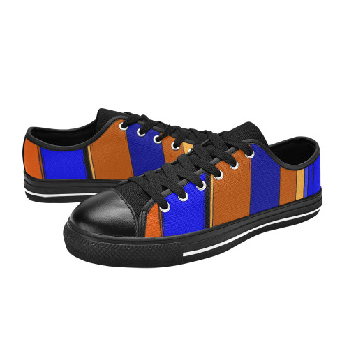 Abstract Blue And Orange 930 Low Top Canvas Shoes for Kid (Model 018)