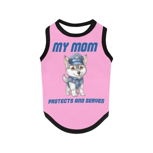 Police Husky My Mom Protects And Serves (P) All Over Print Pet Tank Top