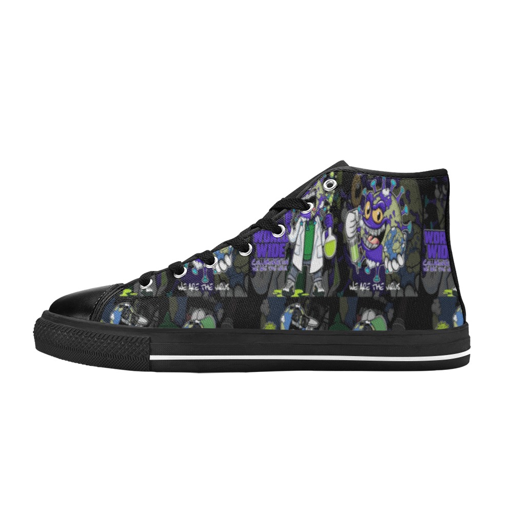 wwcfam Women's High Top Canvas Shoes-4 Sides (Model 017)