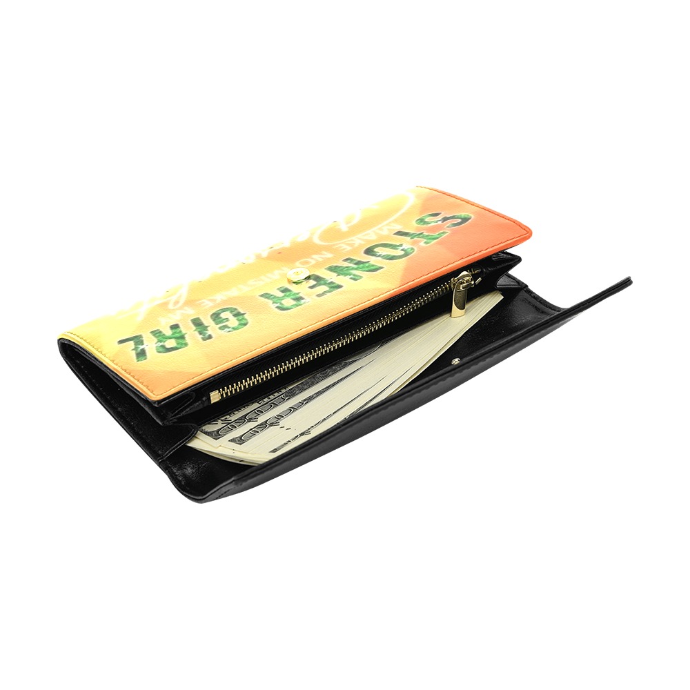 Stoner girl peronality wallet Women's Flap Wallet (Model 1707)