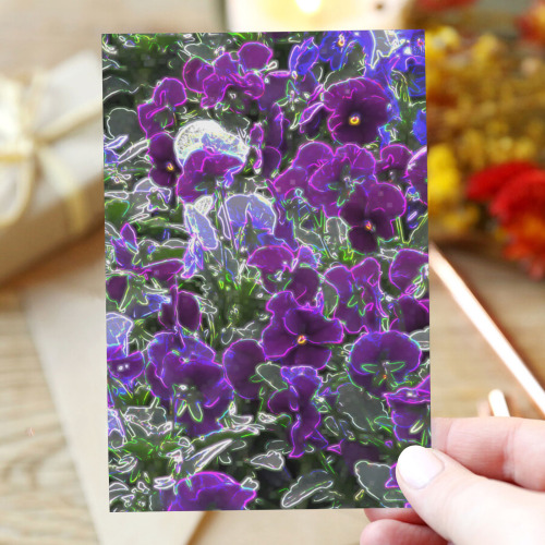 Field Of Purple Flowers 8420 Greeting Card 4"x6"