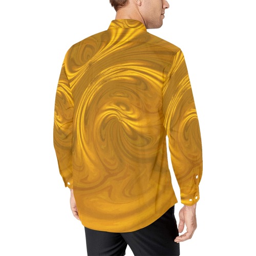 Golden Magma Fire Current Men's All Over Print Casual Dress Shirt (Model T61)