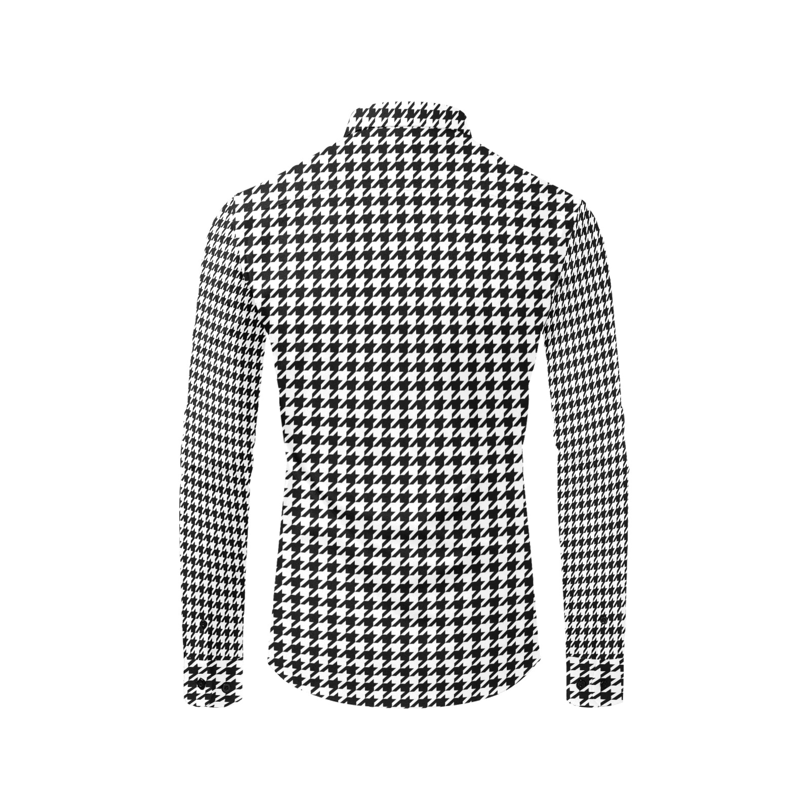 Black and White Houndstooth Men's All Over Print Casual Dress Shirt (Model T61)