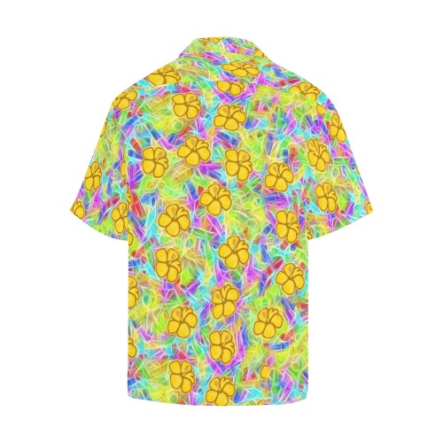 Yellow Hawaiian Flowers Pattern Hawaiian Shirt (Model T58)