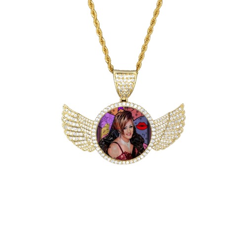 Andy Maine 2023 by Nico Bielow Wings Gold Photo Pendant with Rope Chain