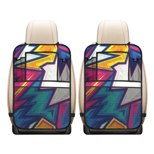 Colorful Abstract Geometric hanger Car Seat Back Organizer (2-Pack)