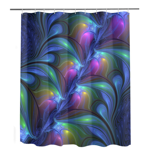 Colorful Luminous Abstract Blue Pink Green Fractal