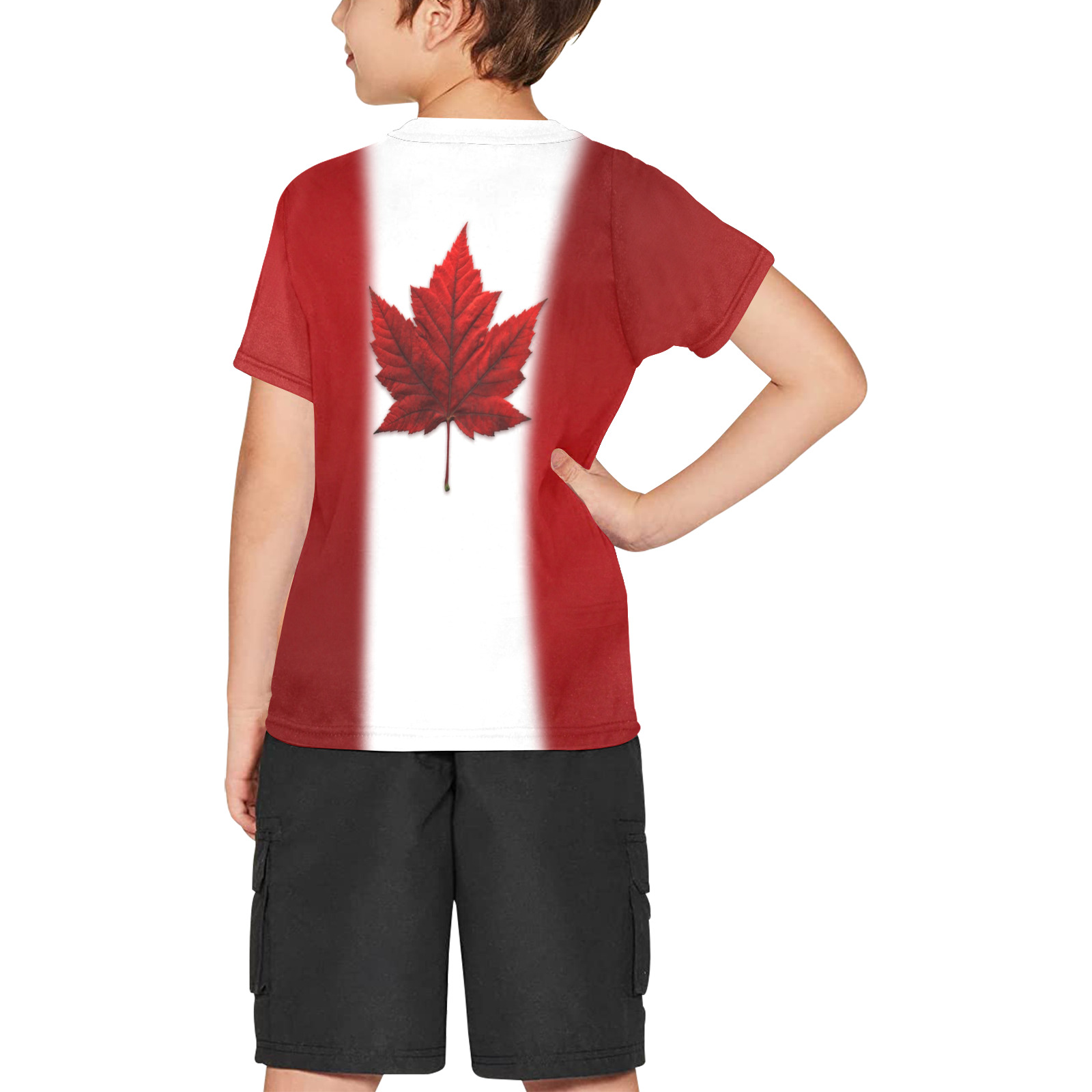 Boy's Canada Flag Shirts Big Boys' All Over Print Crew Neck T-Shirt (Model T40-2)