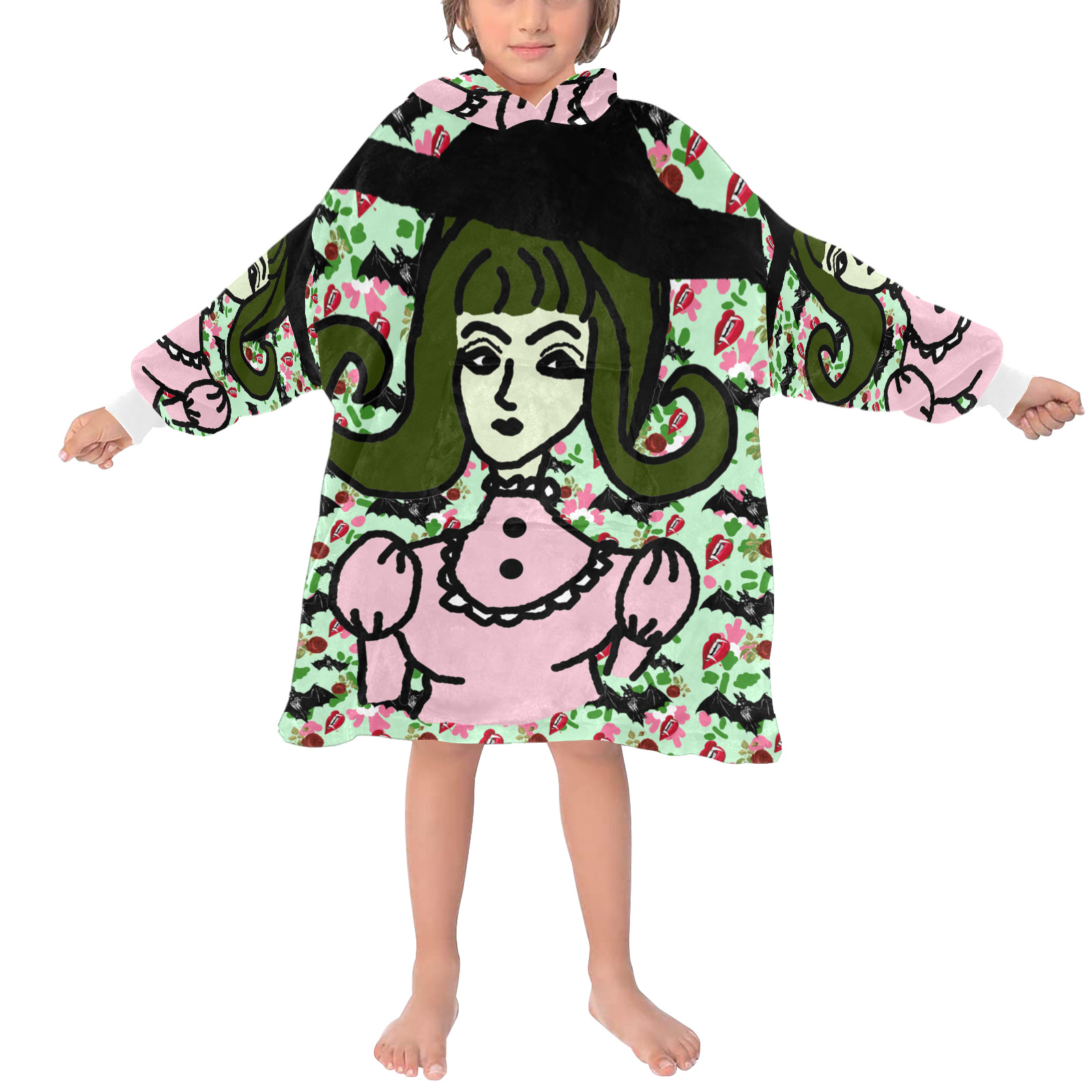 wicked witch wall Blanket Hoodie for Kids