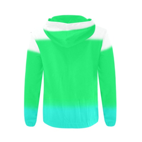 Minty Ombre All Over Print Full Zip Hoodie for Men (Model H14)