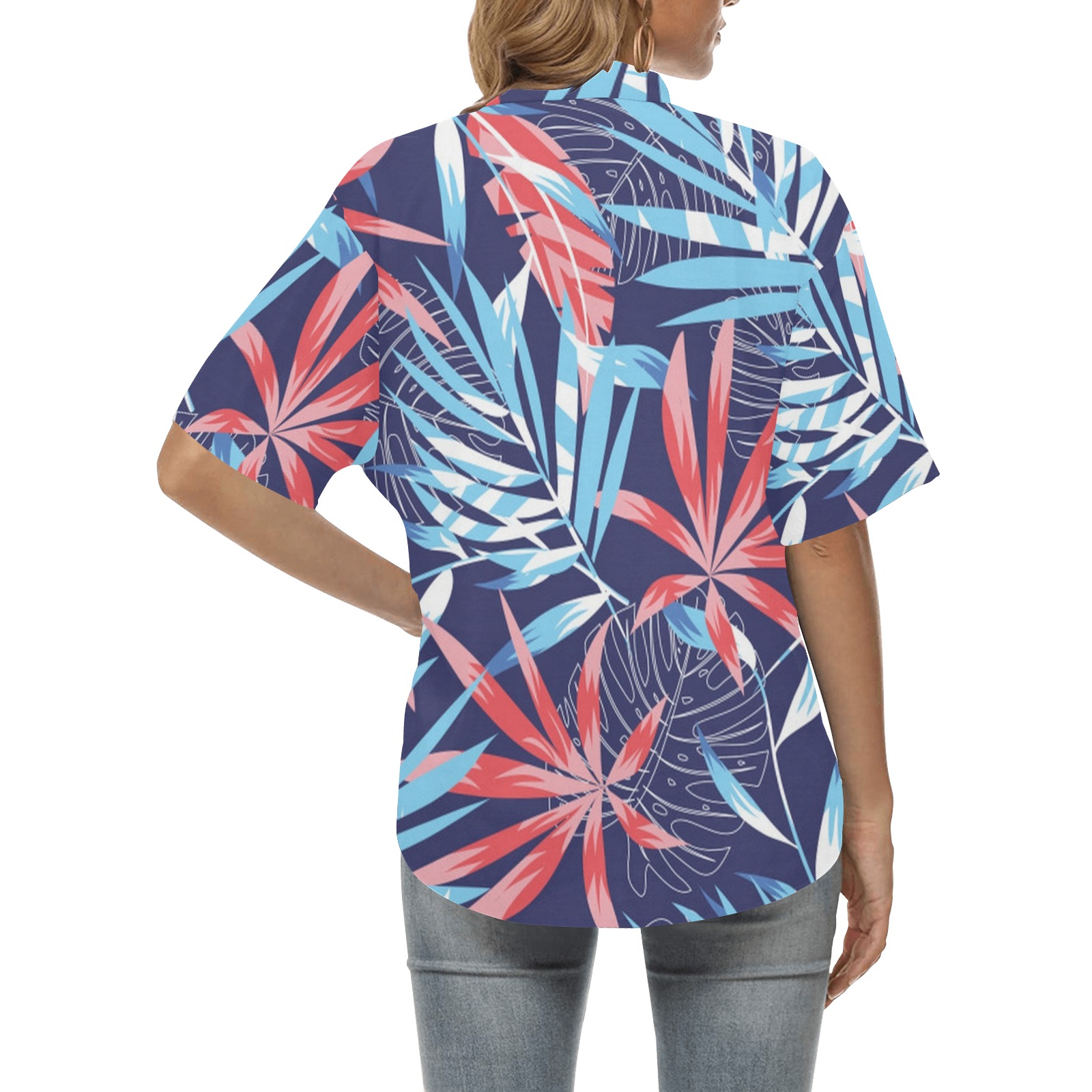 Colorful Tropical Pattern (309) All Over Print Hawaiian Shirt for Women (Model T58)