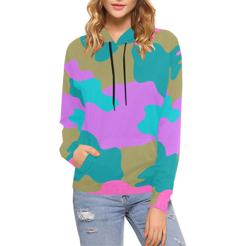 All over Print Army pattern Design All Over Print Hoodie for Women (USA Size) (Model H13)