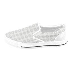 Little white floral fallen to the rural pattern Women's Unusual Slip-on Canvas Shoes (Model 019)