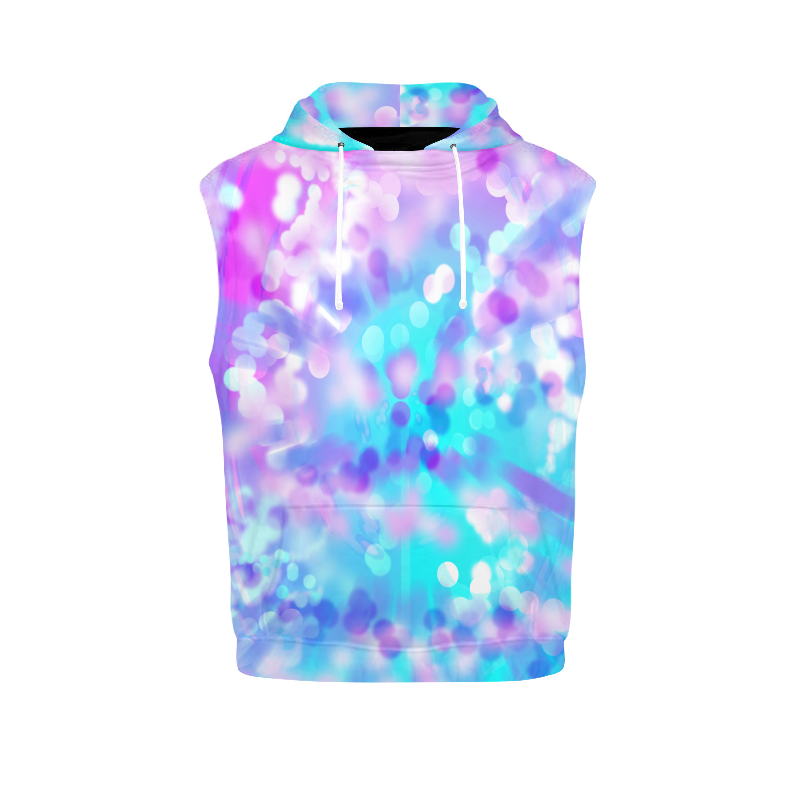 Purple And Blue Bokeh 7518 All Over Print Sleeveless Hoodie for Women (Model H15)