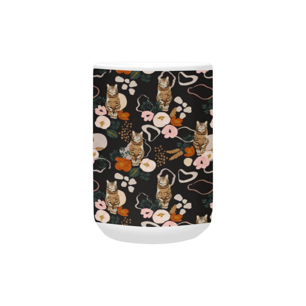 FLOWERY WILD CAT II -02 Custom Ceramic Mug (15OZ)
